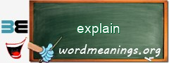 WordMeaning blackboard for explain